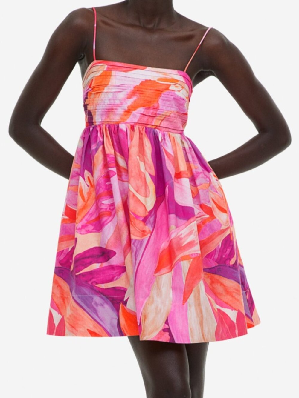 HM Floral Patterned Mini Dress Size Medium